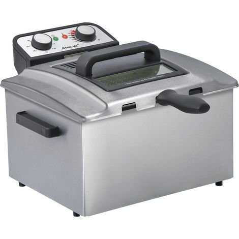Steba DF300 - Friteuse - 5 litres - 3000 Watt - 1 panier XXL et 2 paniers moyens - Filtre anti-odeur - fenêtre de visualisation - Inox