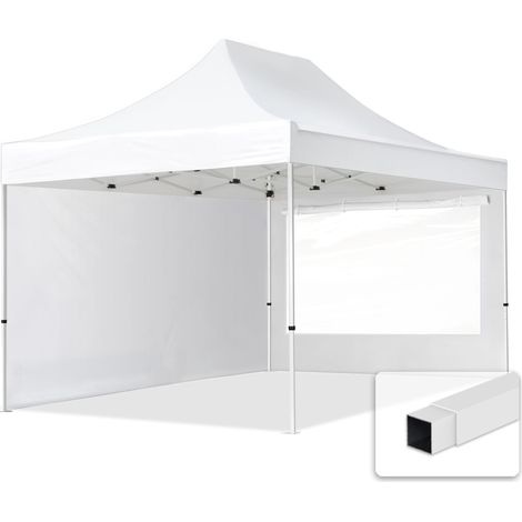 TOOLPORT 3x4,5 m Pop up Gazebo incl. 2 side panels with steel frame for instant shelter white (1/5)