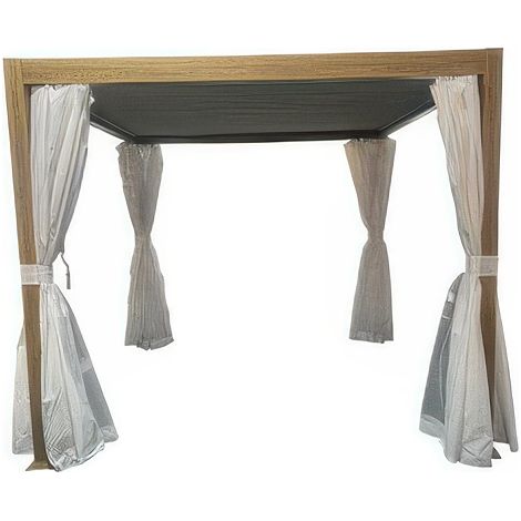 Lot de 4 Toiles Lat�rales pour Pergola Bioclimatique 3 x 4 m Blanches en Polyester 160 g
