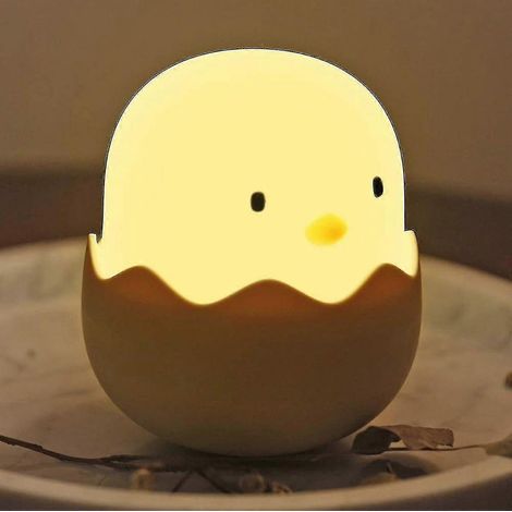 Veilleuse LED pour enfants, lampe de chevet bébé en silicone souple en forme d'œuf, mignonne et chaleureuse (1/5)