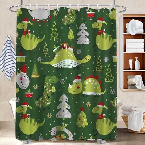 Rideau de douche tissu polyester 180x180 fluide polyester pour salle de bain pour les fêtes de fin d’année (1/5)