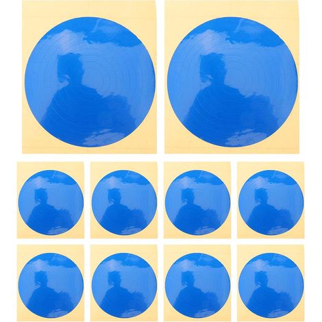 Lot de 10 étiquettes autocollantes réfléchissantes et étanches pour manomètre - Marquage de tableau de bord 10 cm - Étiquettes adhésives haute visibilité pour atelier (bleu) (1/5)