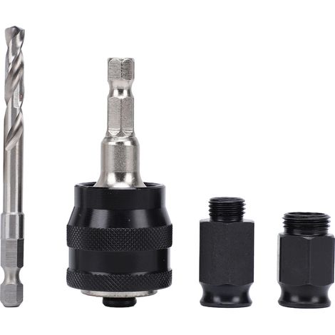 Adaptateur de foret à dégagement rapide pour scie cloche à queue hexagonale 11/32, tige de connexion compatible avec les forets bimétalliques de 9/16 à 6 pouces.