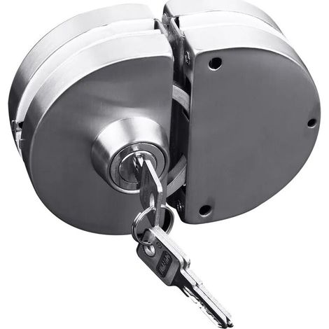 Green Mobility-Verrou de porte coulissante avec clé - En acier inoxydable - Pour porte en verre de 10–12 mm (1/5)