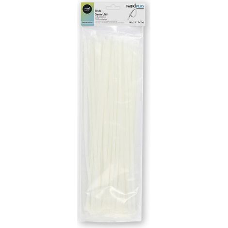 Sachet de 100 colliers de serrage blancs 4,8x430mm. 100% nylon 66 solide et durable.