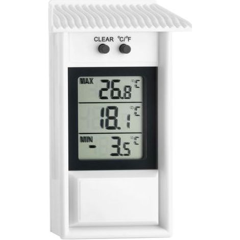 White digital thermometer, 30.1053, weatherproof, suitable for indoor or outdoor use (1/4)