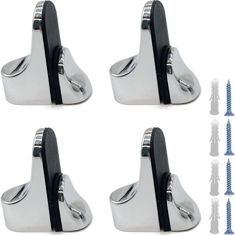 Support de fixation réglable pour miroir de salle de bain - 4 clips en alliage de zinc pour miroirs en verre de 3 à 20 mm d'épaisseur et étagères en bois (1/5)
