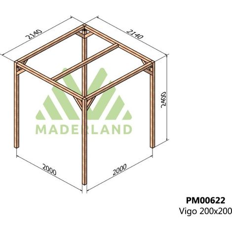 Pérgola de Madera Maciza Vigo (Maderland) - Gardeneas - 200 x 200 cm