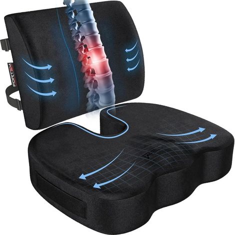 Coussin de siège orthopédique pour chaise de bureau, coussin lombaire pour chaise (1/4)