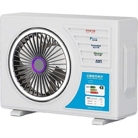 Ventilador de aire acondicionado portátil, 5 velocidades ajustables con iluminación de 3 niveles, ventilador de circulación de escritorio para el hogar y la oficina. (1/5)