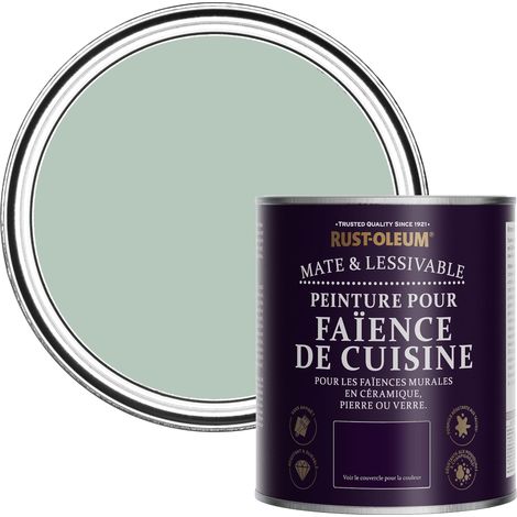 Peinture Verte Résistante à l'eau pour Faïence de Cuisine, Finition Mate - Vert d'eau 750ml (1/5)