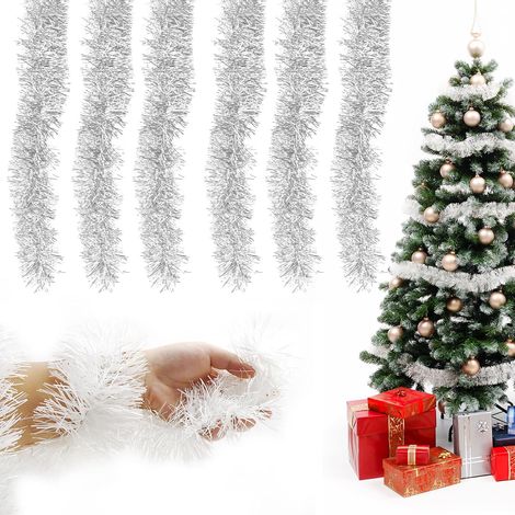Guirlande Sapin Decoration de Noel Garland Sapin Artificiel 6 Pièces Décoration de Noël pour Escalier Cheminée 2 m Couronne de Noel Guirlande Artificielle Noël pour Extérieur Intérieur (Blanc) (1/5)