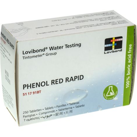 Boîte réactifs RED PHENOL RAPID pour testeurs couleur – 250 pastilles – Analyse de l'eau de piscine – Longue durabilité et manipulation aisée – Acquavivastore