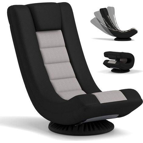 Silla de suelo giratoria 360° con respaldo ajustable, color gris. (1/5)
