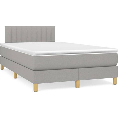 Maison Exclusive - Giroletto a Molle con Materasso Grigio Chiaro 120x200cm Tessuto (1/5)