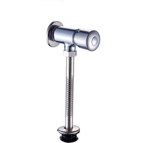 Valve Double pour Chasse en Alliage de Zinc Durable de Toilettes Apparentes exposé Manuel Flowise Manuel appuyant sur l'outil de Chasse d'eau Chrome Poli pour la Salle de Bains d'hôtel à la Maison（G1/ (1/4)