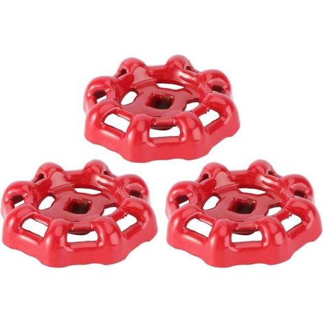 Maniglia per valvola in ferro rosso, valvola a sfera, XU, valvola di intercettazione, rubinetto per linea idrica, maniglia parte superiore, 6x6mm, 3 pezzi - KZQ (1/4)