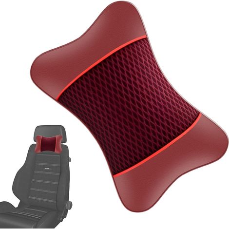 Coussin de nuque de voiture - Coussin d'appui-tête ergonomique pour siège auto et maison - Respirant - Coussin de voyage élastique pour les trajets en voiture - Chaise de bureau - Coussin de nu (1/5)