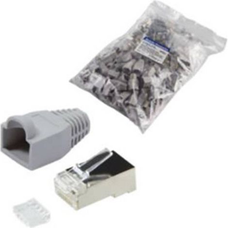 LogiLink MP0021 Connettore RJ45 CAT 6, schermato MP0021 Spina dritta Poli: 8P8C Grigio 100 pz. (1/2)