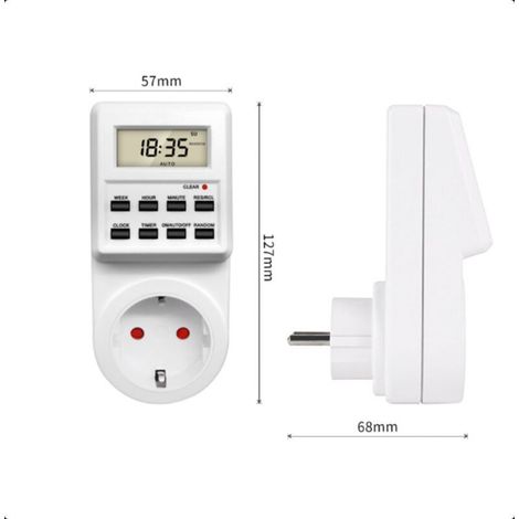 TM03 Interrupteur de contrôle de temps électronique intelligent Compteur d'énergie standard européen Compteur électronique de cuisine à domicile Prise de minuterie (1/3)
