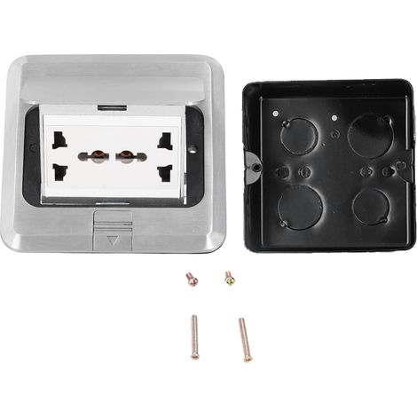 Bodeneinbausteckdose, 6 Löcher, stoßfeste Aluminiumlegierung, 13 A, 250 V Wechselstrom