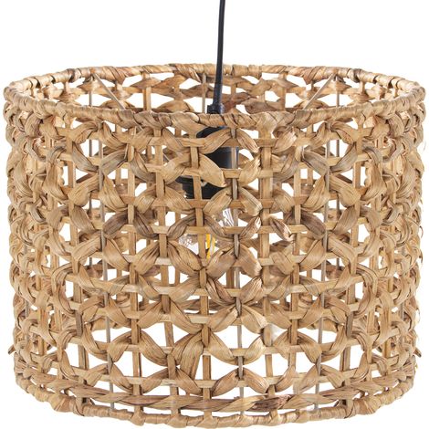 Plafonnier Métal/Osier +91197, 1Xe27 Max40W Non Inclus °31X21 Cm, Câble:80 Cm (1/5)