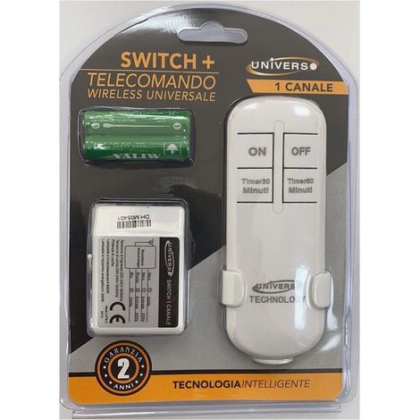 Commutateur Télécommande Sans Fil - 1 Canal - 220-240 V 50-60 Hz - Portée 30 m Intérieur / 100 m Extérieur - Universel Pour Appareils Électriques (1/2)