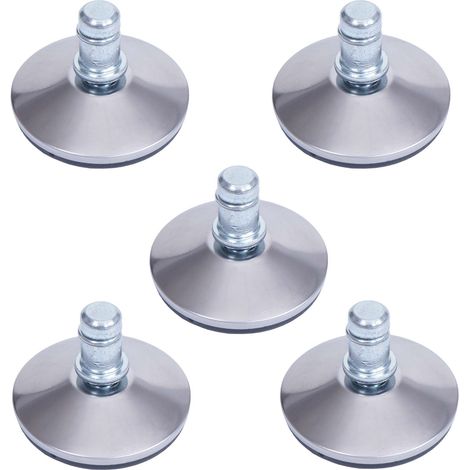 [NUNCA USADO] Juego de 5 deslizadores de suelo HHG-912 en lugar de ruedas - soporte firme para silla de oficina/silla de comedor, deslizadores de pie, Ø 11mm, plata