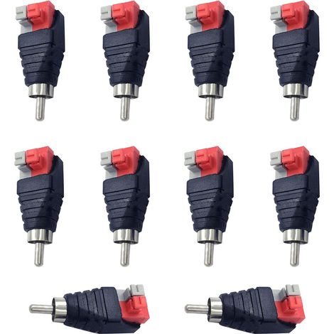 10 Pièces Prise de Connecteur d'alimentation CC, RCA Mâle vers Haut-parleur Adaptateur de Fil, Connecteur de Prise de Baril 12V DC pour Caméra de vidéosurveillance et Bande Lumineuse à LED (1/5)