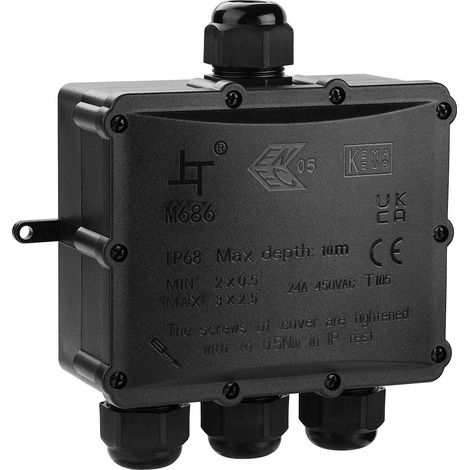 Boîte de connexion étanche M25 - 4P - IP68 - 0.5-4.0mm² - 24A - (1/5)