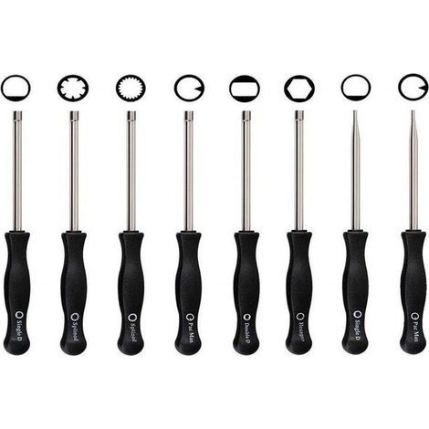 Carburetor tuning tool kit for engines, used for common 2-stroke carburetors, carburetor tuning tool kit (8 pieces + cleaning tool) (1/4)