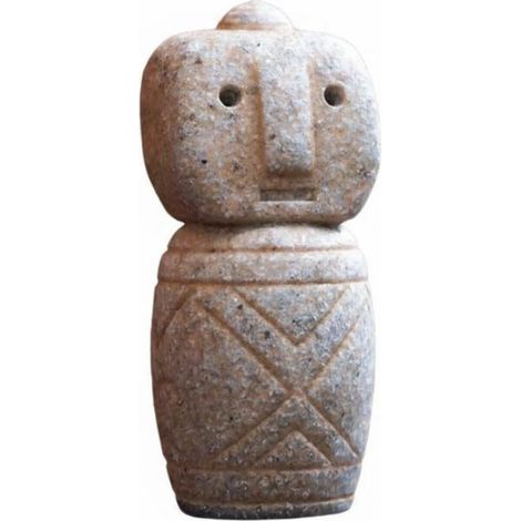 Escultura decorativa, estatua, figura ornamental, piedra, resina, hecha a mano, efecto esculpido, estilo meditativo original, adecuada para sala de estar, oficina, estante, regalo, decoración del hoga (1/5)