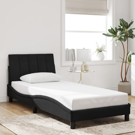 Bettgestell ohne Matratze "Hanko" Schwarz 90x200 cm Samt vidaXL (1/5)