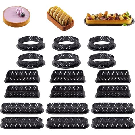 18 Pieces Perforated Pie Rings Pastry Pie Rings (1/5)