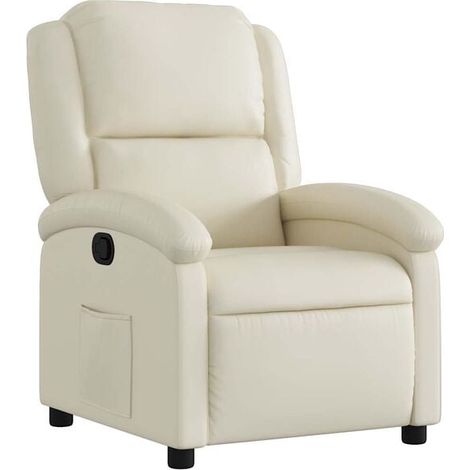 Fauteuil inclinable en similicuir beige (1/5)