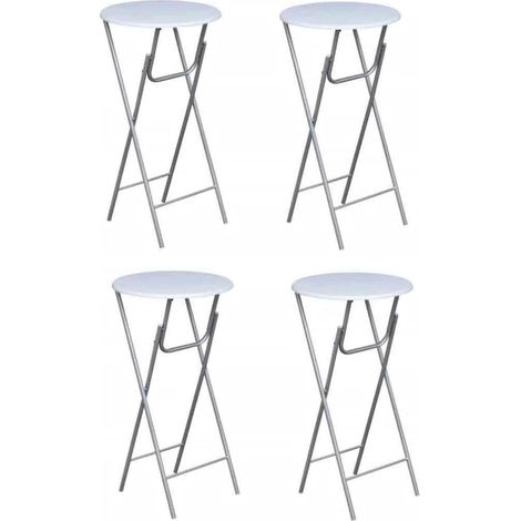 Bar Tables 4 pcs with MDF Tabletop White vidaXL