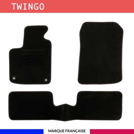 Tapis de voiture - Sur Mesure pour TWINGO 2 (2007 - 2014) - 3 pièces - Tapis de sol antidérapant pour automobile (1/4)