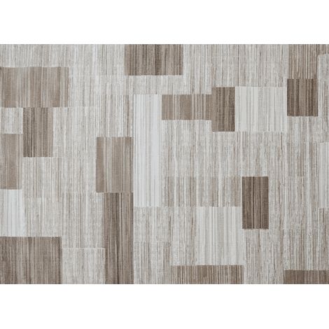 Tapis beige à motifs rectangulaires 160 x 230 cm NOMADE (1/5)