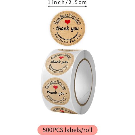 1-Zoll-Dankeschön-Aufkleber, dekorativer Aufkleber, 500 Blatt/Rolle für Grußkarten, Geschenktüten, Blumen