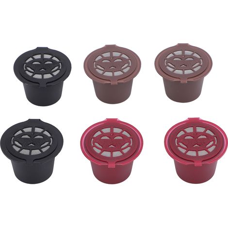 Capsules réutilisables, 6 pièces, tasses, filtre à café domestique, dosettes rechargeables pour la fabrication (1/5)