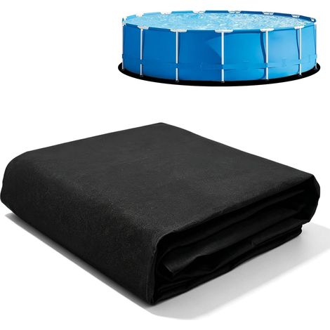 Tapis de piscine rond Ø 305 cm : tapis de sol de piscine pliable et antidérapant, tapis de sol imperméable pour extérieur, bâche de protection pour piscines domestiques, scolaires et publiques (1/5)