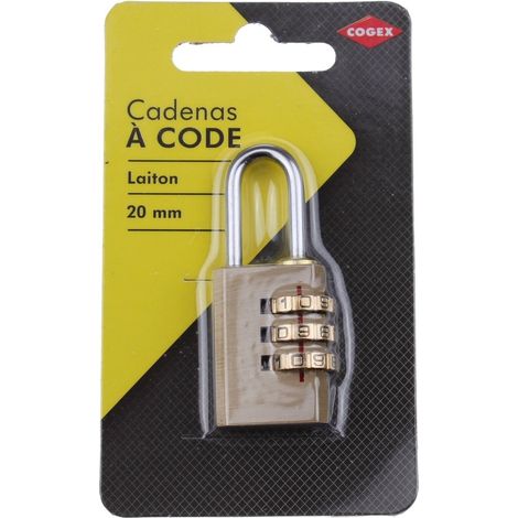 Cogex - codice lucchetto in ottone da 20 mm - 3 rotoli. Caden - 80734 - 3219510807345