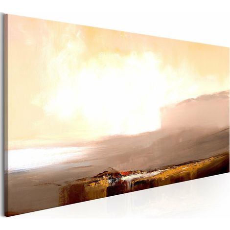 Tableau début de la fin beige étroit - 135 x 45 cm (1/4)