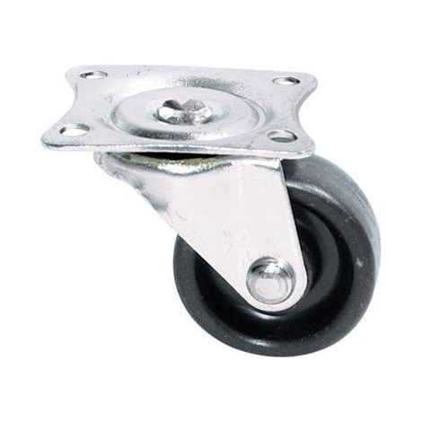 Roulette drill à platine - GUITEL HERVIEU - Pivotante - 30 mm - nylon noir - 16 kg - 38 mm