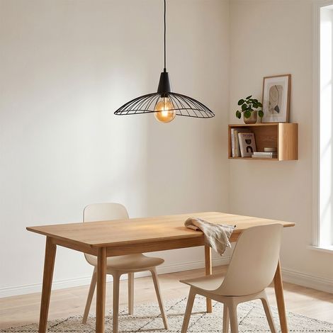 Lampada a sospensione industriale Astoria E27 in metallo nero opaco