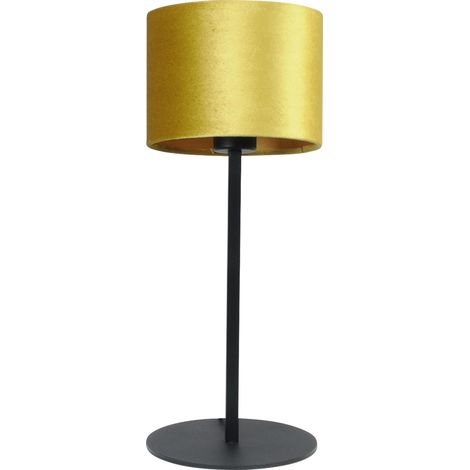 Lampe de table noire Venus avec abat-jour jaune ocre - 4470-05-11-30 (1/3)