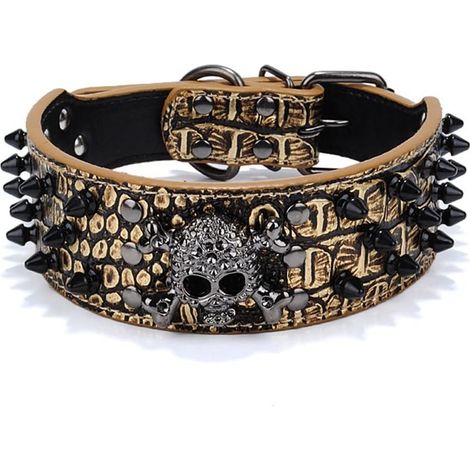3-reihige Rundnieten aus Cuir und Cuir Clouté Skull Cool für Medium