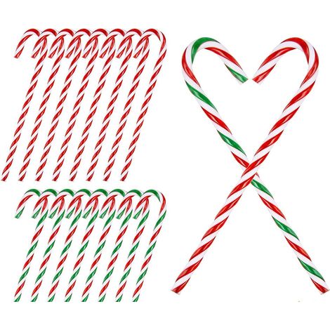 MINKUROW 16pcs Albero Di Natale Candy Cane Verde Rosso E Bianco Twisted Christmas Candy Cane Ornamenti Per La Festa Di Natale Con Stringhe (1/5)