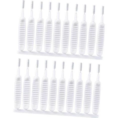 20 Pièces Brosses de Nettoyage Ménager en Plastique Blanc, Mini Brosses Faciles à Utiliser pour Pénétrer Les Petits Espaces, Salle de Bain Cuisine (1/5)