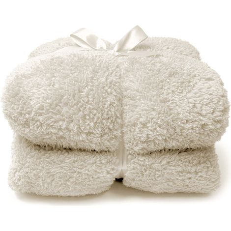 COPERTA PLAID TEDDY 150X200CM BIANCA